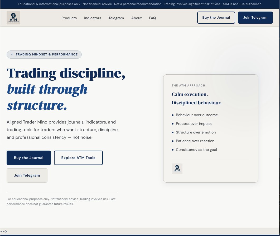 Aligned Trader Mind website preview
