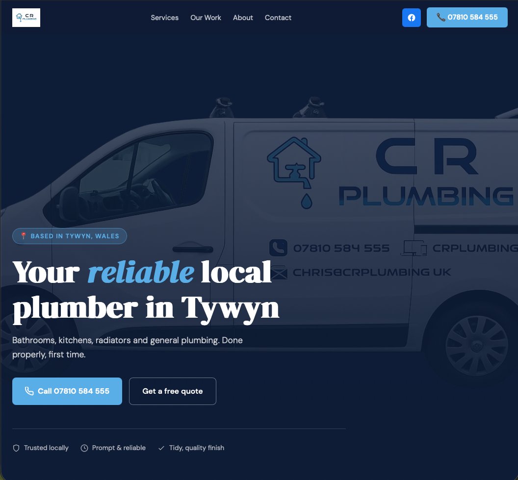 CR Plumbing website preview