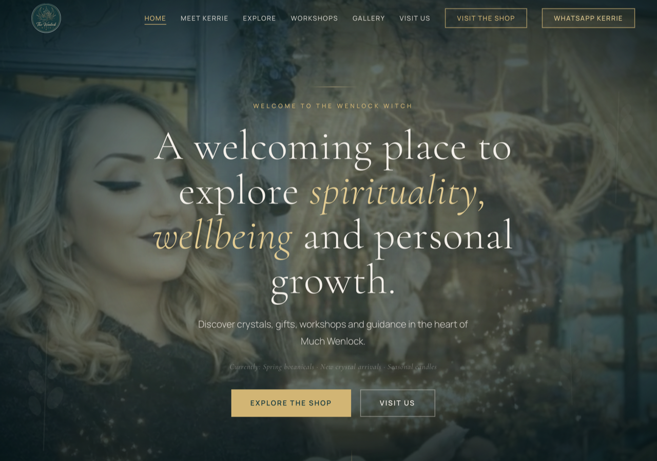 The Wenlock Witch website preview