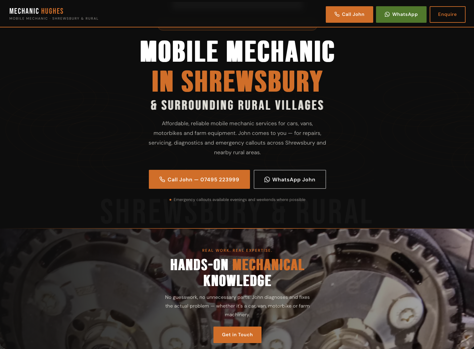 Mechanic Hughes website preview